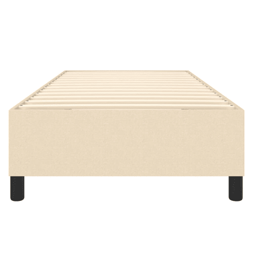 Estrutura de cama de solteiro para adultos com molas 100x200 cm tecido cor creme