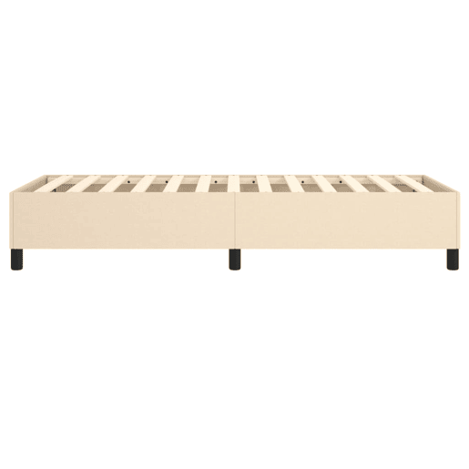 Estrutura de cama de solteiro para adultos com molas 100x200 cm tecido cor creme