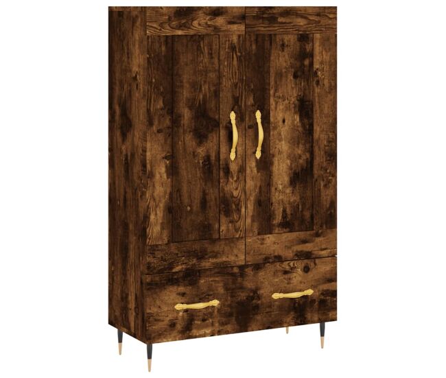Aparador alto - mueble de almacenamiento madera de ingeniería roble ahumado 69,5x31x115 cm es1379