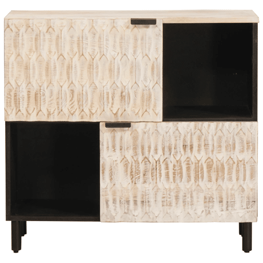 Bufete - Móvei de apoio com porta Acabamento em Wash Branco 80 x 33 x 75 cm pt1724