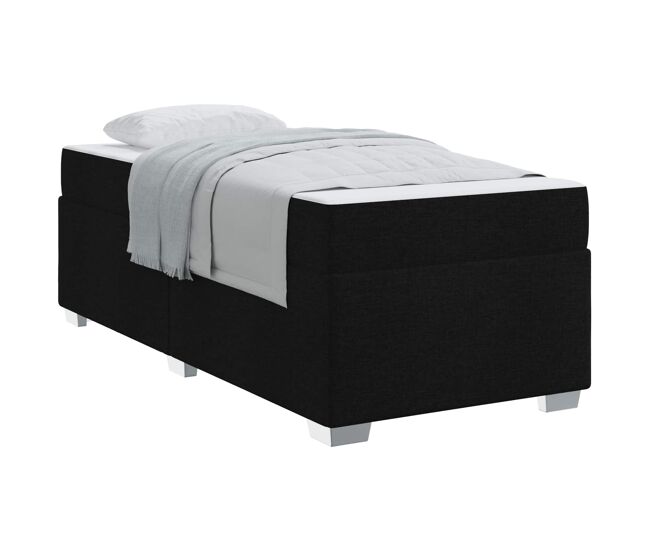 Estructura de cama individual para adultos con colchón negro 90 x 190 cm tela