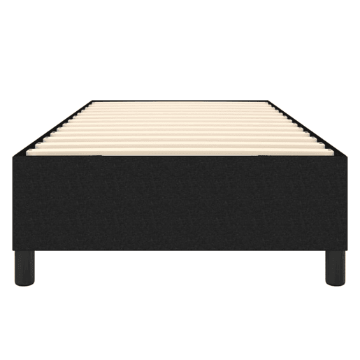 Estrutura de cama de solteiro para adultos com molas 100x200 cm tecido preto