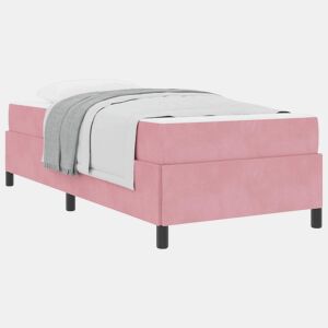 Estrutura de cama de solteiro para adultos com colchão - Rosa 100 x 200 cm tecido
