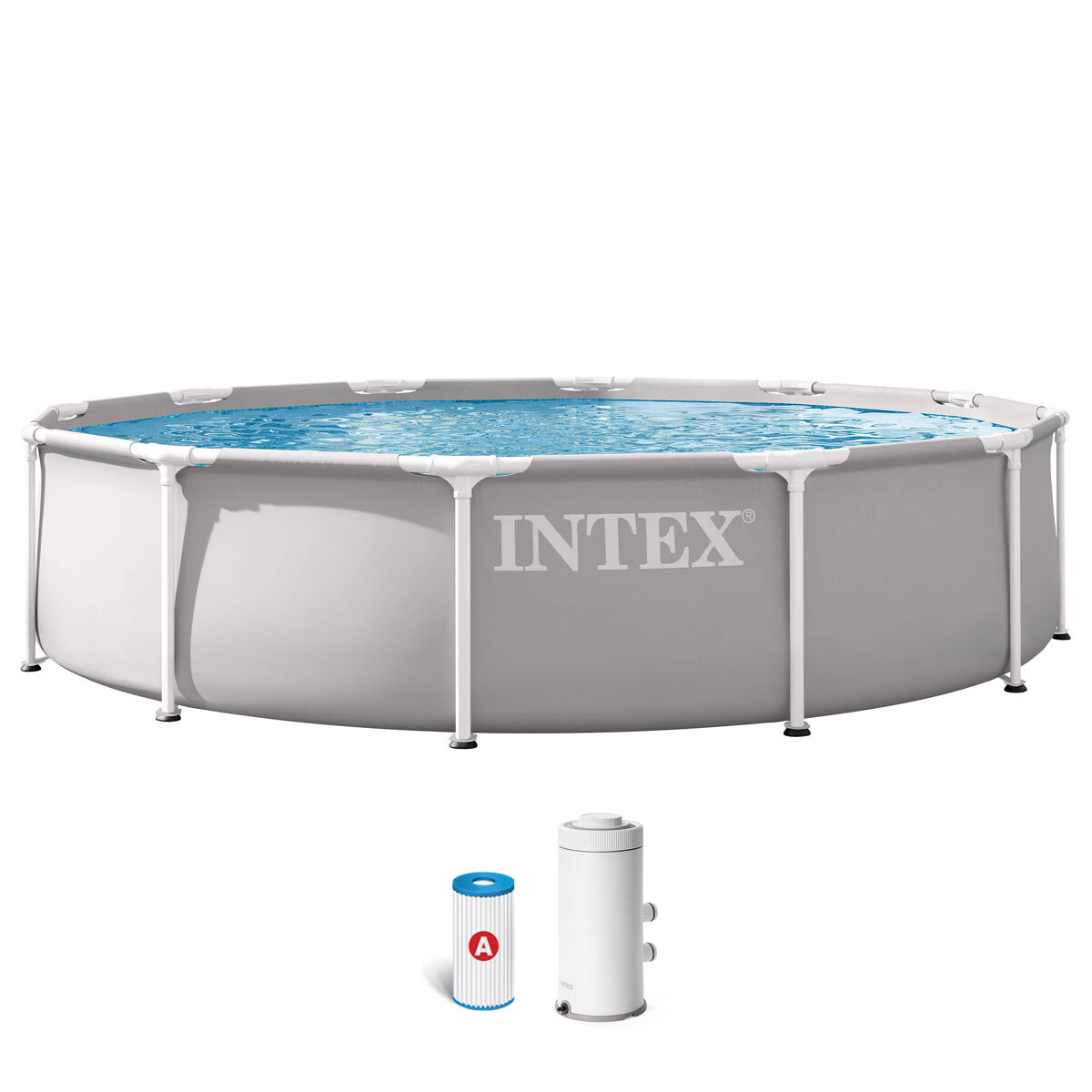 Intex piscina desmontable redonda prism frame 3,6 metros con depuradora