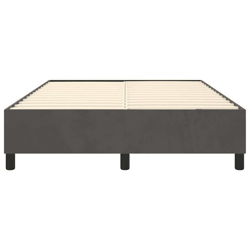 Estrutura de Cama de casal moderno com molas 140x190 cm veludo cinzento-escuro