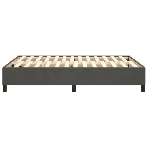 Estrutura de Cama de casal moderno com molas 140x190 cm veludo cinzento-escuro