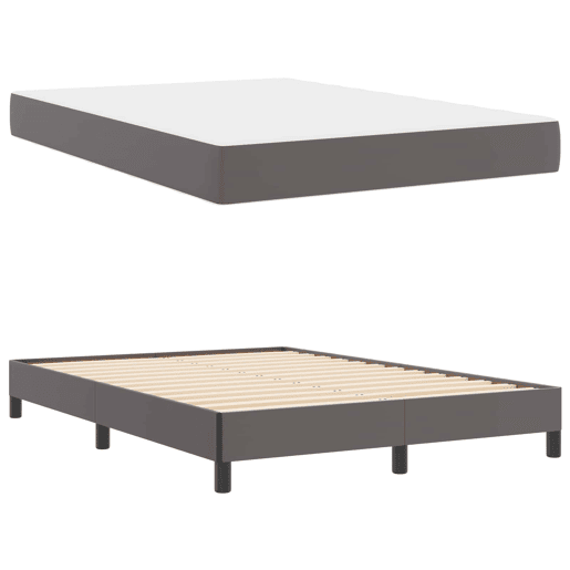 Estrutura da Cama de casal moderno com colchão - Cinzeto 140 x 190 cm tecido
