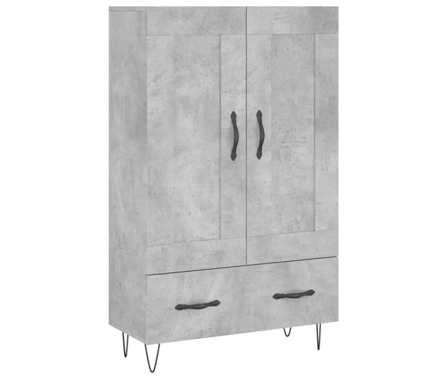 Aparador alto - mueble de almacenamiento madera de ingeniería gris hormigón 69,5x31x115 cm es1277