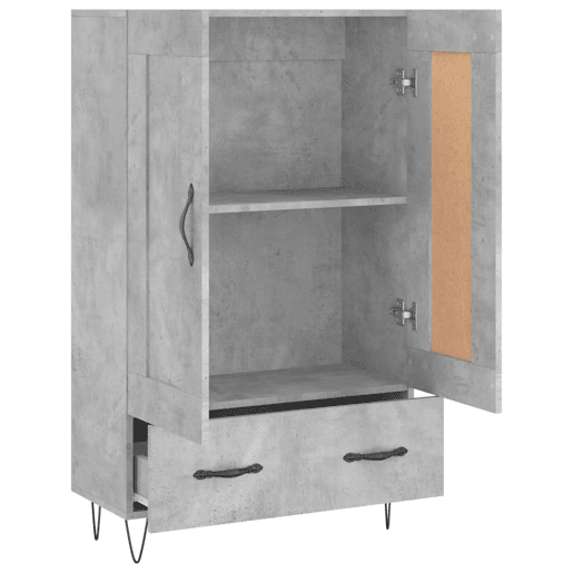 Armário alto - Móvel de apoio 69,5x31x115 cm derivados de madeira cinza-cimento pt1277 Armário alto - Móvel de apoio 69,5x31x115 cm derivados de madeira cinza-cimento pt1277