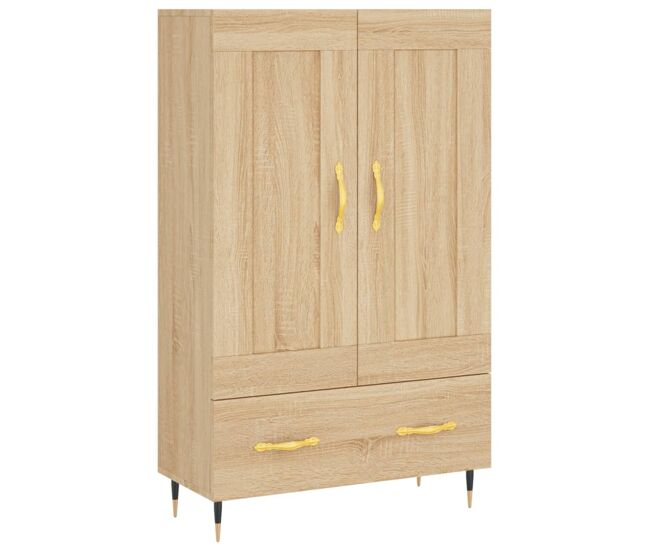 Aparador alto - mueble de almacenamiento madera de ingeniería roble sonoma 69,5x31x115 cm es1410