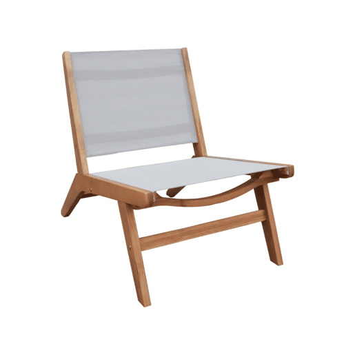 Cadeira de jardim em madeira de acácia e textilene, conjunto de 2 Cinza - 55.5x80.5x70.5 cm