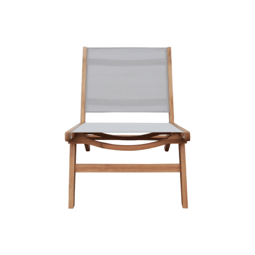 Cadeira de jardim em madeira de acácia e textilene, conjunto de 2 Cinza - 55.5x80.5x70.5 cm