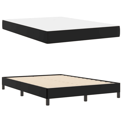 Estrutura da Cama de casal moderno com colchão Preto 140 x 200 cm tecido