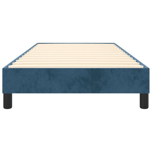 Estrutura de cama de solteiro para adultos com molas 90x200 cm veludo azul-escuro