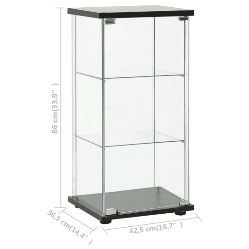 Bufete - Armário de arrumação - Móvei de apoio vidro temperado preto pt2419