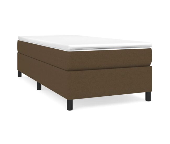 Estructura de cama individual para adultos con somier - tela marrón oscuro 90x200 cm