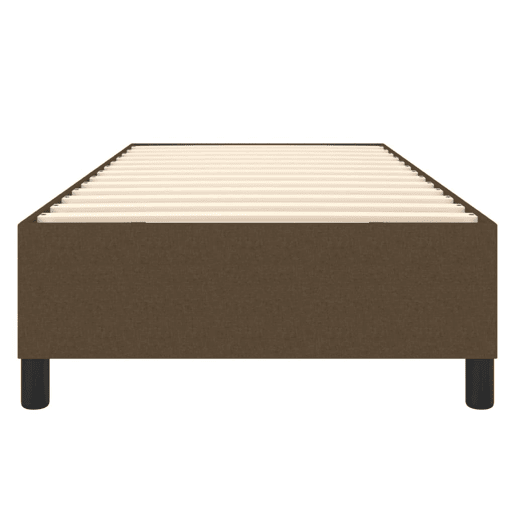 Estrutura de cama de solteiro para adultos com molas 90x200 cm tecido castanho-escuro
