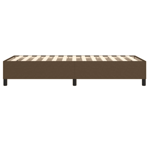 Estrutura de cama de solteiro para adultos com molas 90x200 cm tecido castanho-escuro