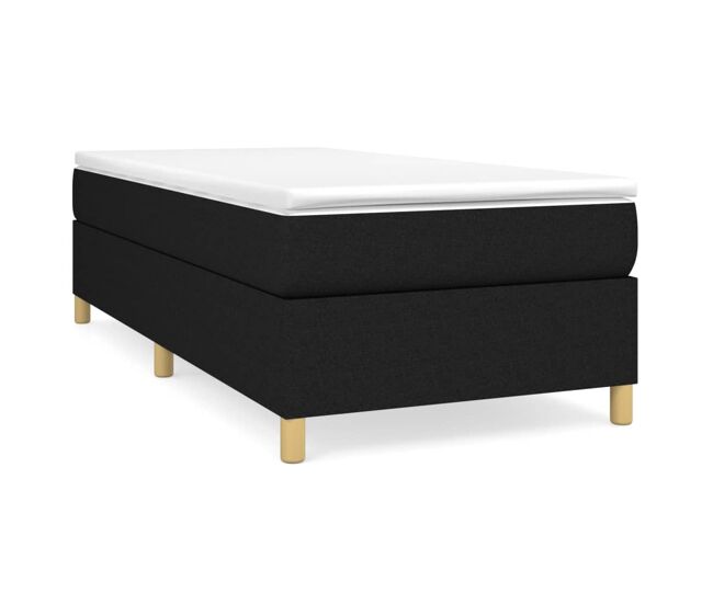 Estructura de cama individual para adultos con somier - tela negro 100x200 cm