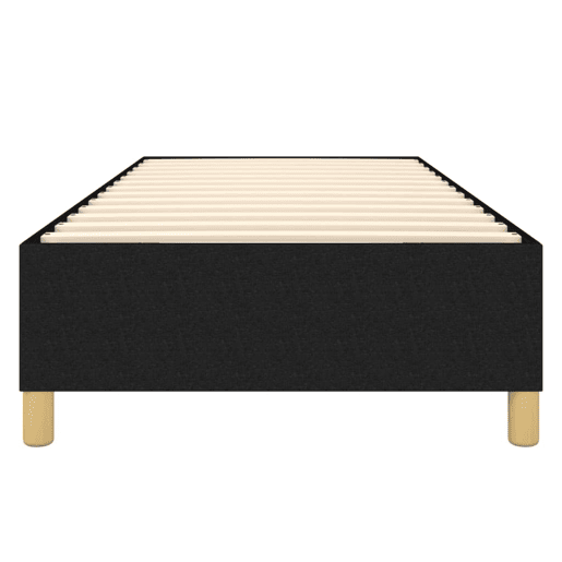 Estrutura de cama de solteiro para adultos com molas 100x200 cm tecido preto
