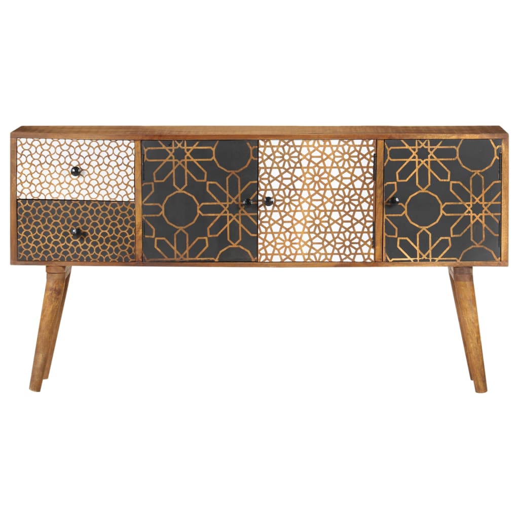 Aparador - mueble de almacenamiento con estampado madera maciza de mango 130x30x70 cm es1864
