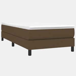 Estrutura de cama de solteiro para adultos com molas 90x190 cm tecido castanho-escuro