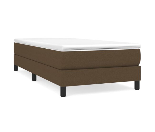 Estructura de cama individual para adultos con somier - tela marrón oscuro 90x190 cm
