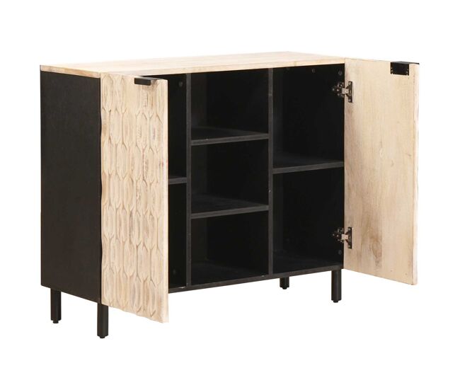 Aparador - mueble de almacenamiento con estante acabado de lavado 90 x 33 x 75 cm es1870