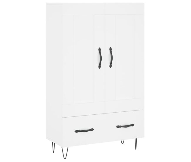 Aparador alto - mueble de almacenamiento madera de ingeniería blanco 69,5x31x115 cm es1229