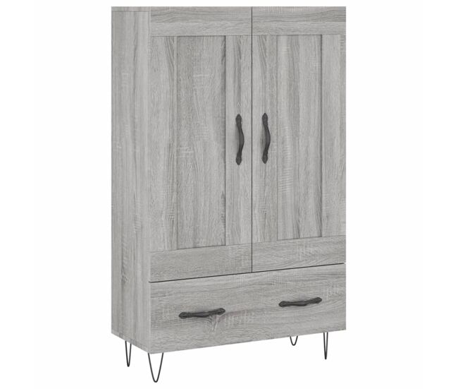 Aparador alto - mueble de almacenamiento madera de ingeniería gris sonoma 69,5x31x115 cm es1316