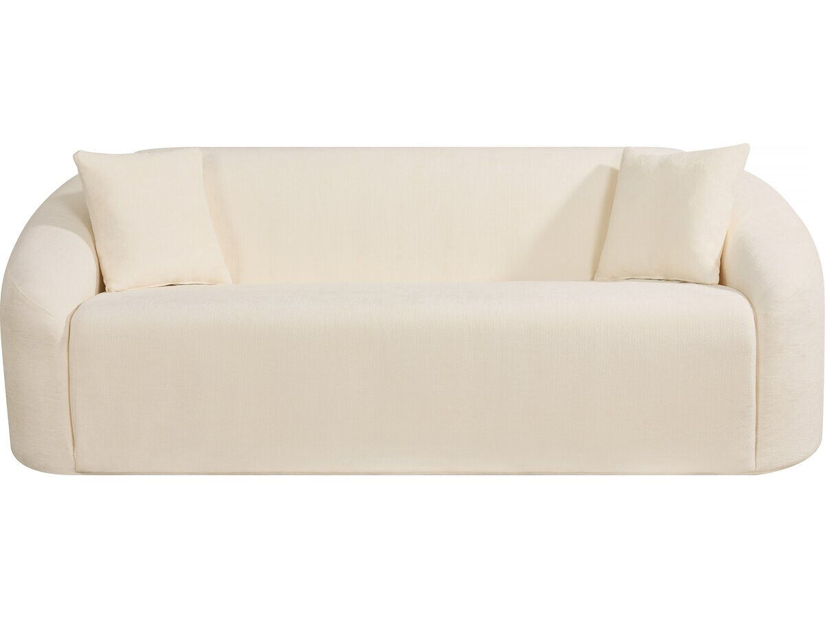 sofa recto fijo de tela  - 3 plazas - beige