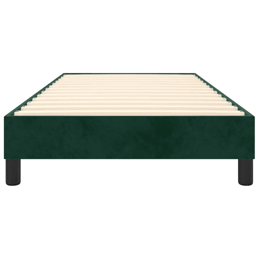 Estrutura de cama de solteiro moderno, com molas 90x200 cm veludo verde-escuro