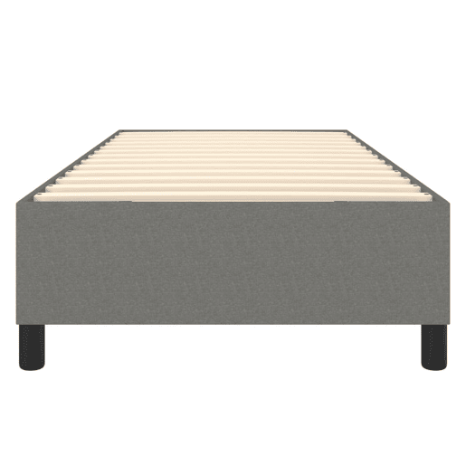 Estrutura de cama de solteiro para adultos com molas 90x190 cm tecido cinzento-escuro