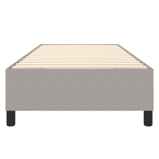Estrutura de cama de solteiro para adultos com molas 90x200 cm tecido cinzento-claro