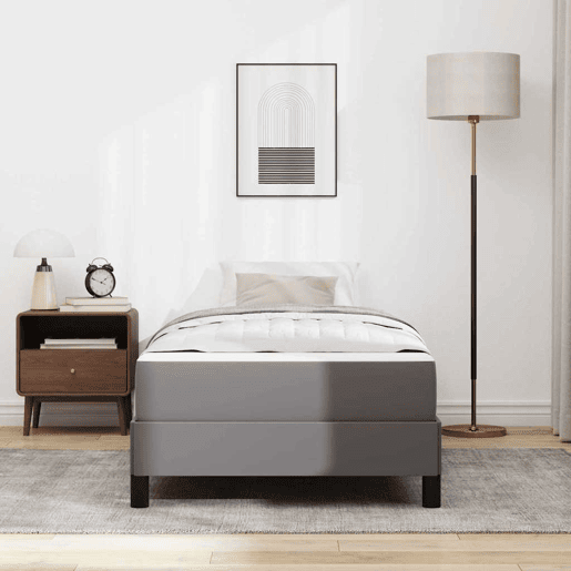 Estrutura de cama de solteiro para adultos com colchão Cinzeto 80 x 200 cm tecido