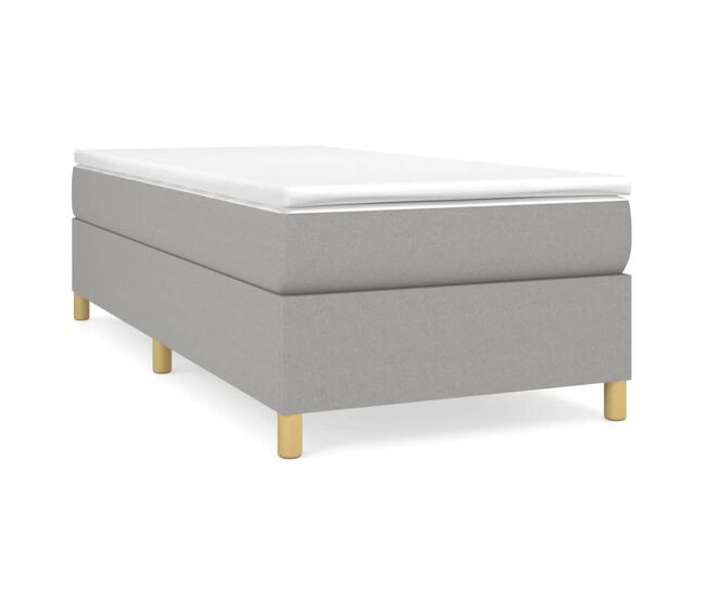Estructura de cama individual para adultos con somier - tela gris claro 80x200 cm
