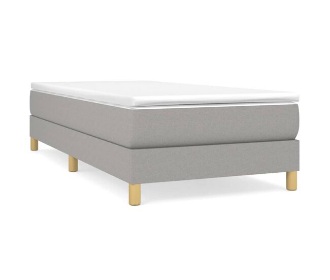 Estructura de cama individual para adultos con somier - tela gris claro 90x200 cm