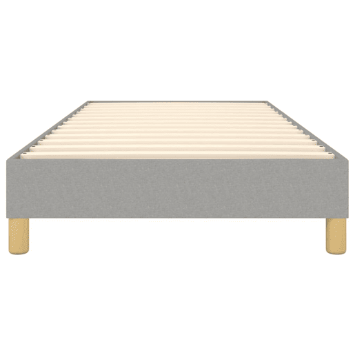 Estrutura de cama de solteiro para adultos com molas 90x200 cm tecido cinzento-claro