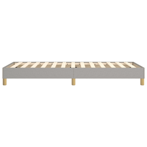 Estrutura de cama de solteiro para adultos com molas 90x200 cm tecido cinzento-claro