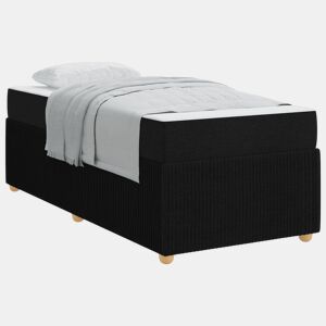 Estrutura de cama de solteiro para adultos com colchão - Preto 100 x 200 cm tecido