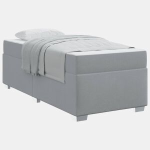 Estrutura de cama de solteiro Design com colchão Cinzento-claro 90 x 190 cm tecido