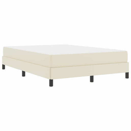 Estrutura da Cama de casal moderno com colchão - Creme 140 x 190 cm tecido
