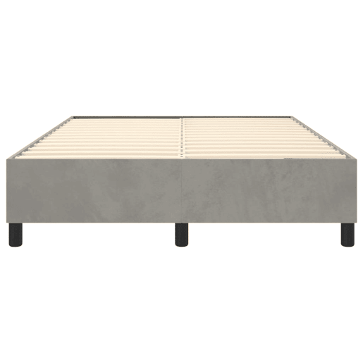 Estrutura de Cama de casal moderno com molas 140x190 cm veludo cinzento-claro