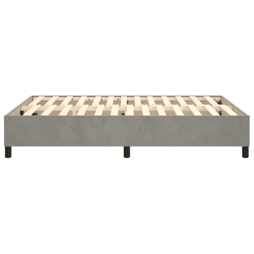 Estrutura de Cama de casal moderno com molas 140x190 cm veludo cinzento-claro