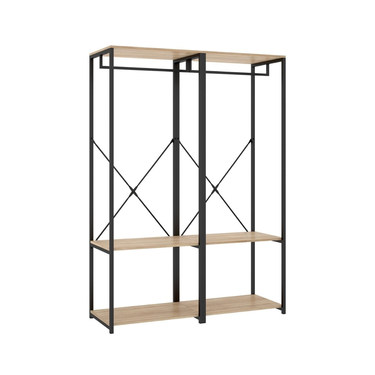 Armario vestidor metalico trok ancho 120cm - roble/metalico - homekit
