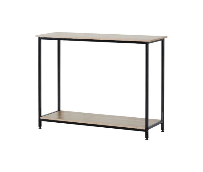 Consola provenza con estante inferior negro/natural 81x106x35 cm