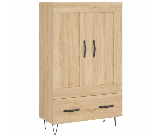 Aparador alto - mueble de almacenamiento madera de ingeniería roble sonoma 69,5x31x115 cm es1412
