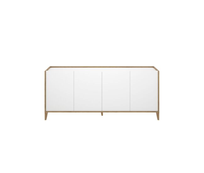 Aparador 4 puertas sky - blanco/roble nordic - ancho 184 cm - homekit