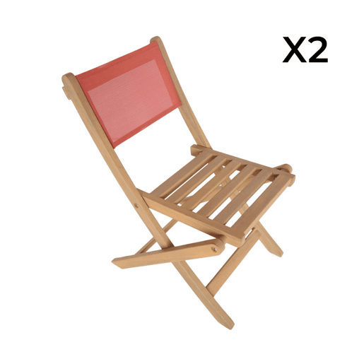 Mesa de jardim bistrô infantil de madeira de acácia com 2 cadeiras Terracota - 54x43x33 cm