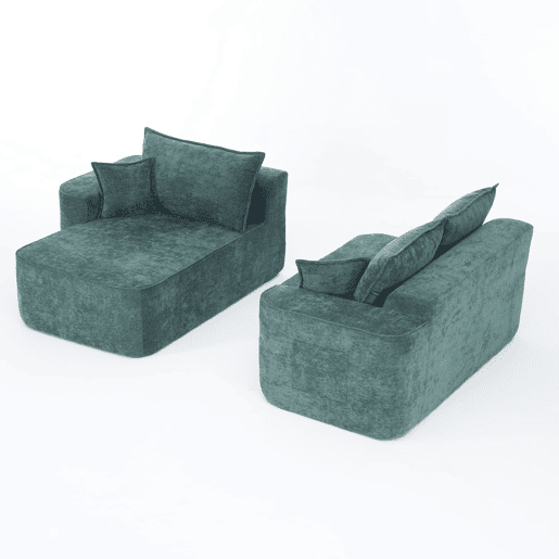 Sofá de canto de 4 lugares 262 cm - chaise longue, assento profundo XXL, modular - verde